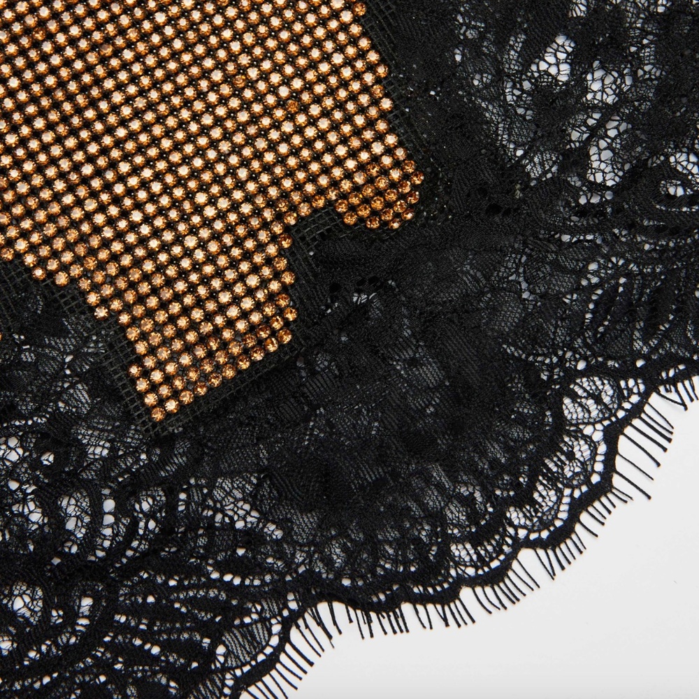 self-portrait Brown Crystal Chainmail Mini Skirt - Size: XS MSRP $645 - NWT - Picture 6 of 6